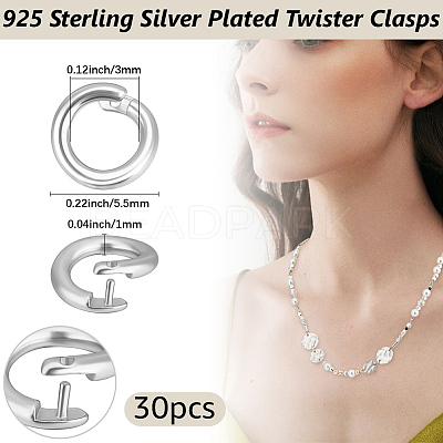 Brass Twister Clasps KK-BBC0025-17A-S-1