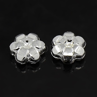 Plating Plastic Acrylic Flower Spacer Beads X-PACR-L004-05S-1