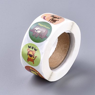 Animal Self-Adhesive Paper Gift Tag Stickers LS-DIY-WH0161-12C-1