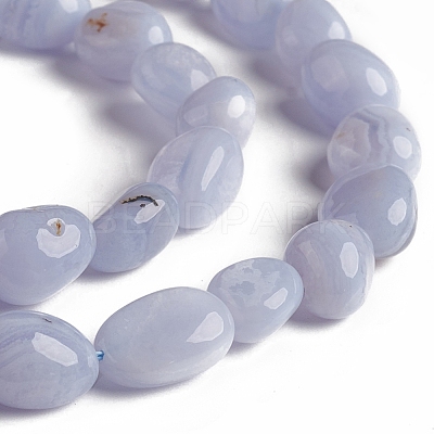 Natural Blue Lace Agate Beads Strands X-G-D0002-D75-1