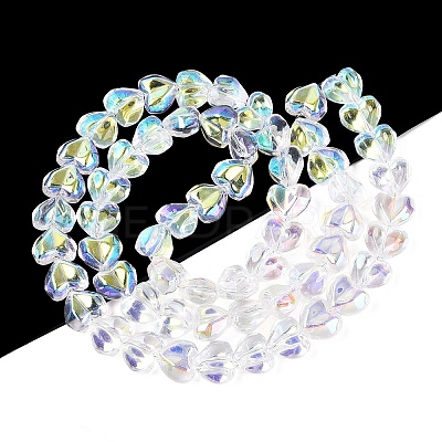 Electroplate Transparent Glass Beads Strands EGLA-N056-01A-13-1