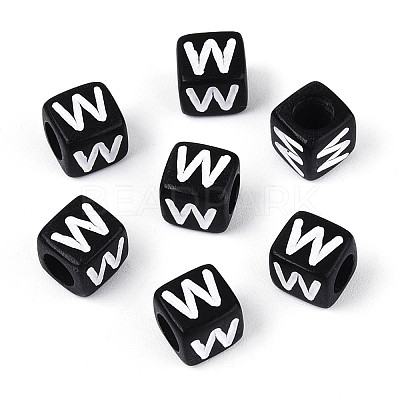 Initial Acrylic Horizontal Hole Beads OACR-ZX006-35W-1