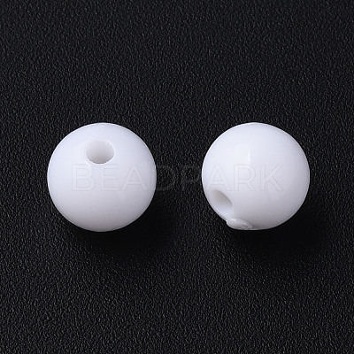 Opaque Acrylic Beads X-MACR-S370-C8mm-01-1