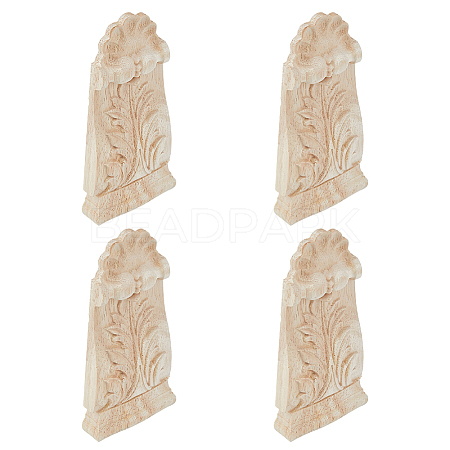 Rubber Wood Carved Onlay Applique AJEW-WH0165-95-1