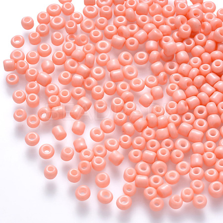 6/0 Baking Paint Glass Round Seed Beads SEED-S036-01C-17-1