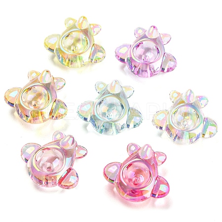 UV Plating Transparent Acrylic Beads X-MACR-D024-10-1