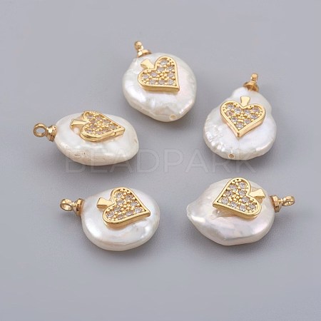 Natural Cultured Freshwater Pearl Pendants PEAR-F008-15G-1