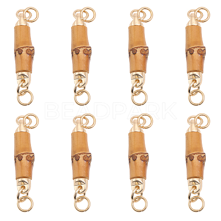 CHGCRAFT 8Pcs Bamboo Connector Charms WOOD-CA0001-67-1