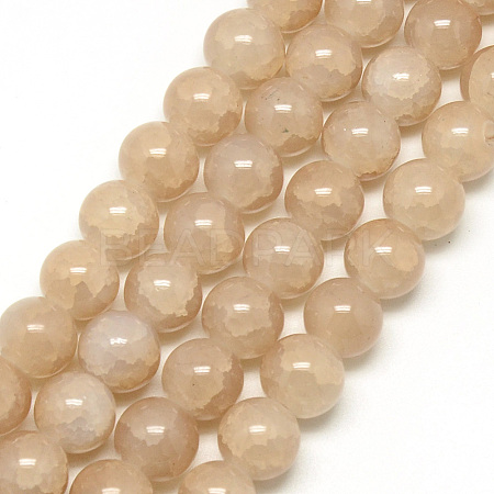 Baking Paint Crackle Glass Beads Strands X-DGLA-Q023-8mm-YS25-1