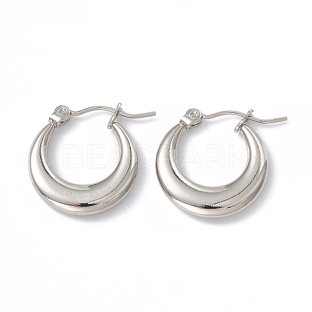 201 Stainless Steel Hoop Earrings with 304 Stainless Steel Pins for Women EJEW-B016-06P-1