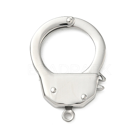 Tarnish Resistant 304 Stainless Steel Handcuff Clasps STAS-D009-01-1
