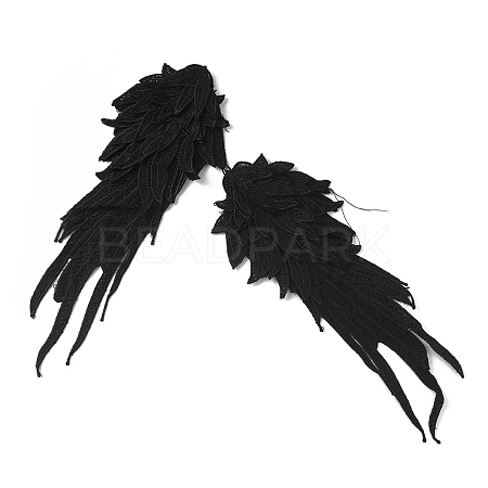 Angel Wing Polyester Embroidery Lace Appliques DIY-WH0034-42A-1