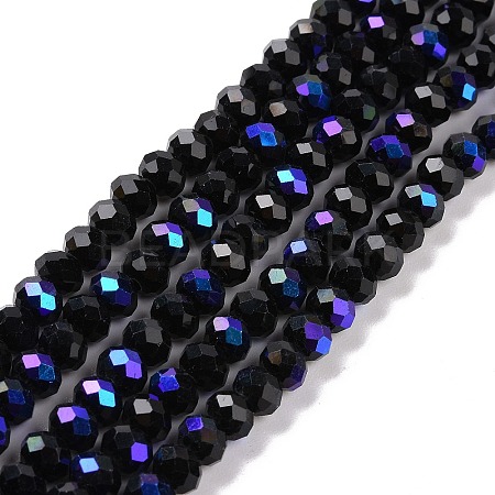 Electroplate Opaque Solid Color Glass Beads Strands EGLA-A044-P1mm-L18-1