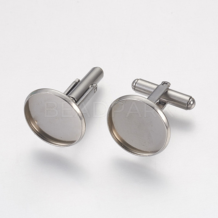 Tarnish Resistant 304 Stainless Steel Cuffinks STAS-G187-23P-16mm-1