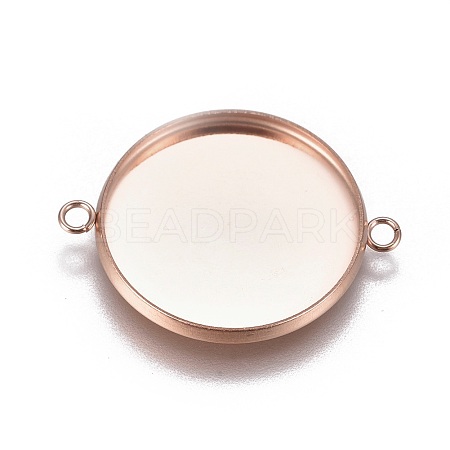 Ion Plating(IP) 304 Stainless Steel Cabochon Connector Settings STAS-G127-14-20mm-RG-1