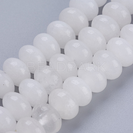 Natural White Jade Beads Strands G-P354-18-8x5mm-1