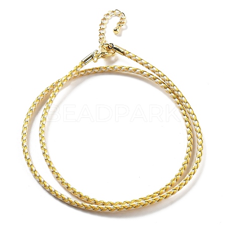 Polyester Cord Braided Necklace Makings X-MAK-L043-03G-10-1