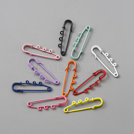 Spray Painted Iron Safety Pins Brooch Findings FIND-CJC0012-016-1