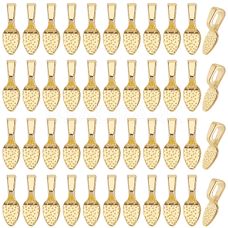 200Pcs Alloy Glue-on Flat Pad Bails FIND-SP0001-83G-1