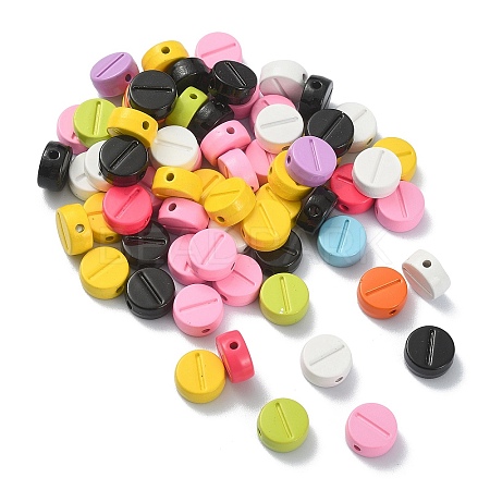 Spray Painted Alloy Beads PALLOY-Q445-07-1