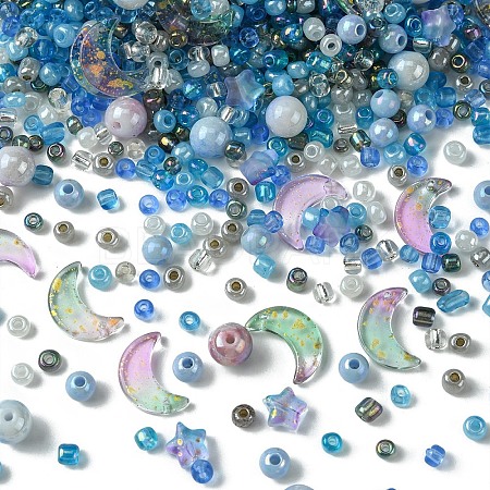 DIY Moon & Star Jewelry Making Findings Kits GLAA-YW0003-42B-1