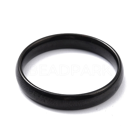 Ion Plating(IP) 304 Stainless Steel Simple Plain Band Finger Ring for Women RJEW-B036-05EB-1