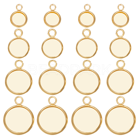 80Pcs 4 Styles 304 Stainless Steel Pendant Cabochon Settings STAS-BBC0002-33-1