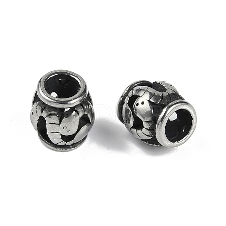 304 Stainless Steel European Beads STAS-C108-09B-AS-1