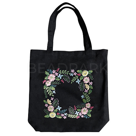 DIY Flower Frame Pattern Tote Bag Embroidery Kit PW22121377288-1