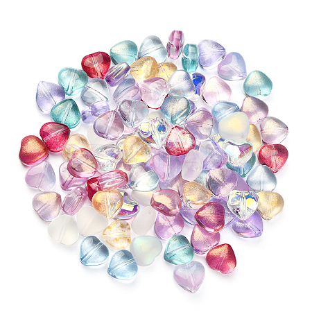 100Pcs 10 Colors Transparent Glass Beads GLAA-CJ0001-56-1