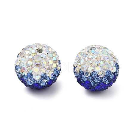 Gradient Color Design Polymer Clay Rhinestone Beads CLAY-NH0001-03F-1