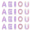 50Pcs 5 Styles UV Plating Rainbow Iridescent Acrylic Beads OACR-TA0004-67F-2