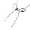304 Stainless Steel Flat Snake Chain Bowknot Pendant Necklaces for Women NJEW-Z050-01P-02-2