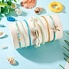 2 Bags Summer Beach Glass Seed Beaded & Natural Shell & Alloy Starfish Charm Anklet Sets AJEW-TA0003-69G-7
