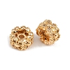 Brass Micro Pave Clear Cubic Zirconia Beads KK-C115-18G-2