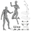 2Pcs 2 Styles PVC Human Drawing Model Figure Figurine Set DJEW-OC0003-92-1