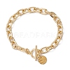 4Pcs 4 Styles 304 Stainless Steel & Brass Chain Bracelets BJEW-JB11022-3