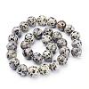 Natural Dalmatian Jasper Beads Strands GSR12mmC004-3