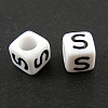 Letter Acrylic European Large Hole Beads X-OPDL-R050-10mm-S-1