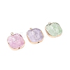 Brass Glass Pendants KK-Q076-01KCG-2