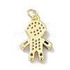 Rack Plating Brass Micro Pave Cubic Zirconia Pendants KK-H443-07G-02-2