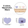 CHGCRAFT 80Pcs 5 Colors Rubberized Style Opaque Acrylic Beads MACR-CA0001-30-2