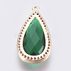 Brass Glass Pendants KK-O105-01KCG-B-2