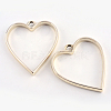 Rack Plating Alloy Heart Open Back Bezel Pendants LS-PALLOY-S047-12E-FF-1