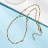 304 Stainless Steel Leaf Flower Chain Necklaces for Women NJEW-JN05589-1