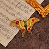 Retro Alloy Rhinestones Butterfly Brooches JEWB-S022-10A-1