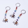 Natural Tiger Eye Chakra Keychain KEYC-P040-E05-1