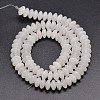 Rondelle Natural White Jade Beads Strands G-P109-23-2