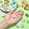30Pcs 15 Colors Food Grade Eco-Friendly Silicone Focal Beads SIL-CJ0001-09-4