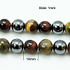 Natural Tiger Iron & Synthetic Hematite Beads Strands G-H1581-14mm-2